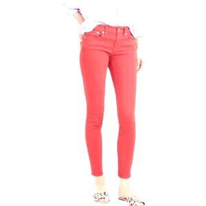 J.Crew Mid-Rise Toothpick Jeans in Coral Size 27